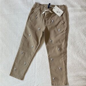 Janie and Jack Pants with Embroidered Snoopy Details